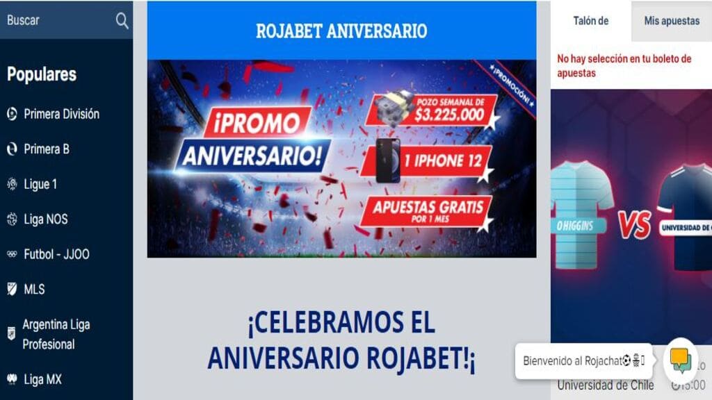 Promoción aniversario en Rojabet