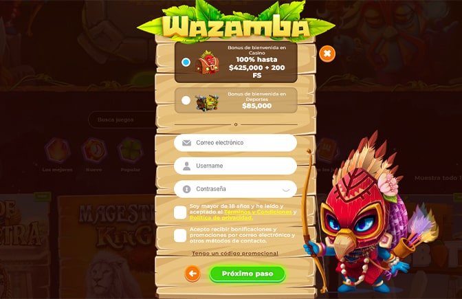 ¿Cómo registrarse en Wazamba Chile?