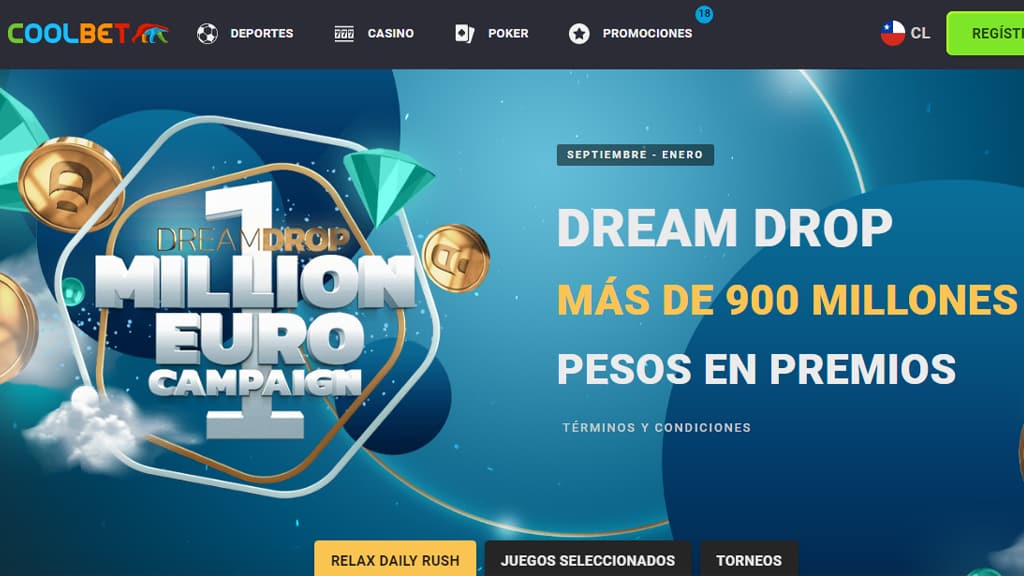Promoción 1 millón de dólares en la slot Dream Drop en Coolbet Chile