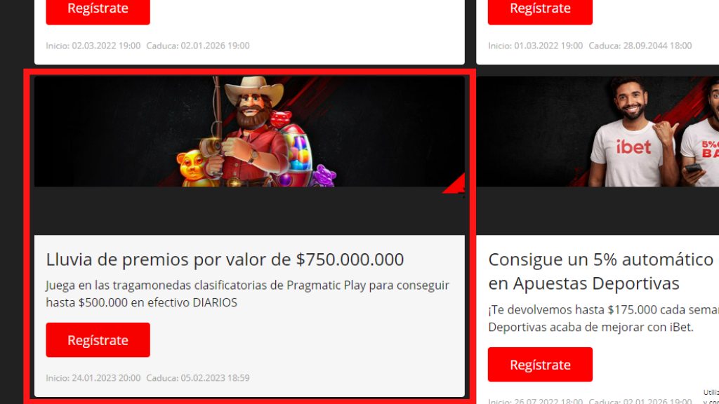 Promo lluvia de premios en slots de iBet Chile