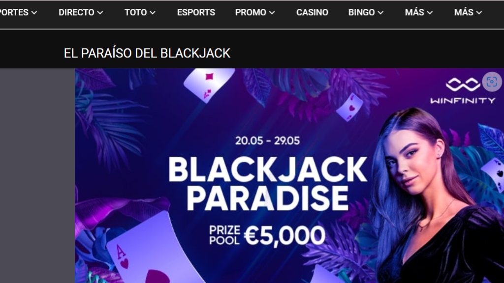 Bono de casino Blackjack Paradise de Megapari Chile