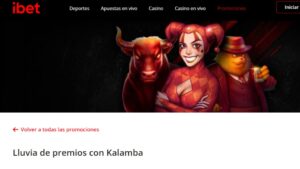Torneo de slots lluvia de premios con Kalamba de iBet Chile