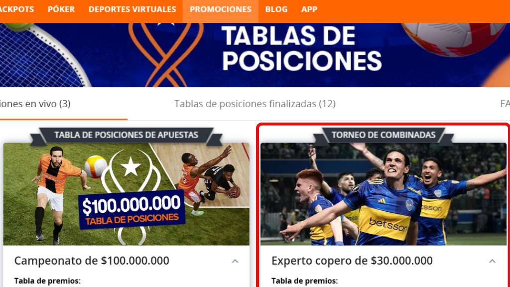 Torneo Experto Copero de 30 millones CLP Betsson Chile